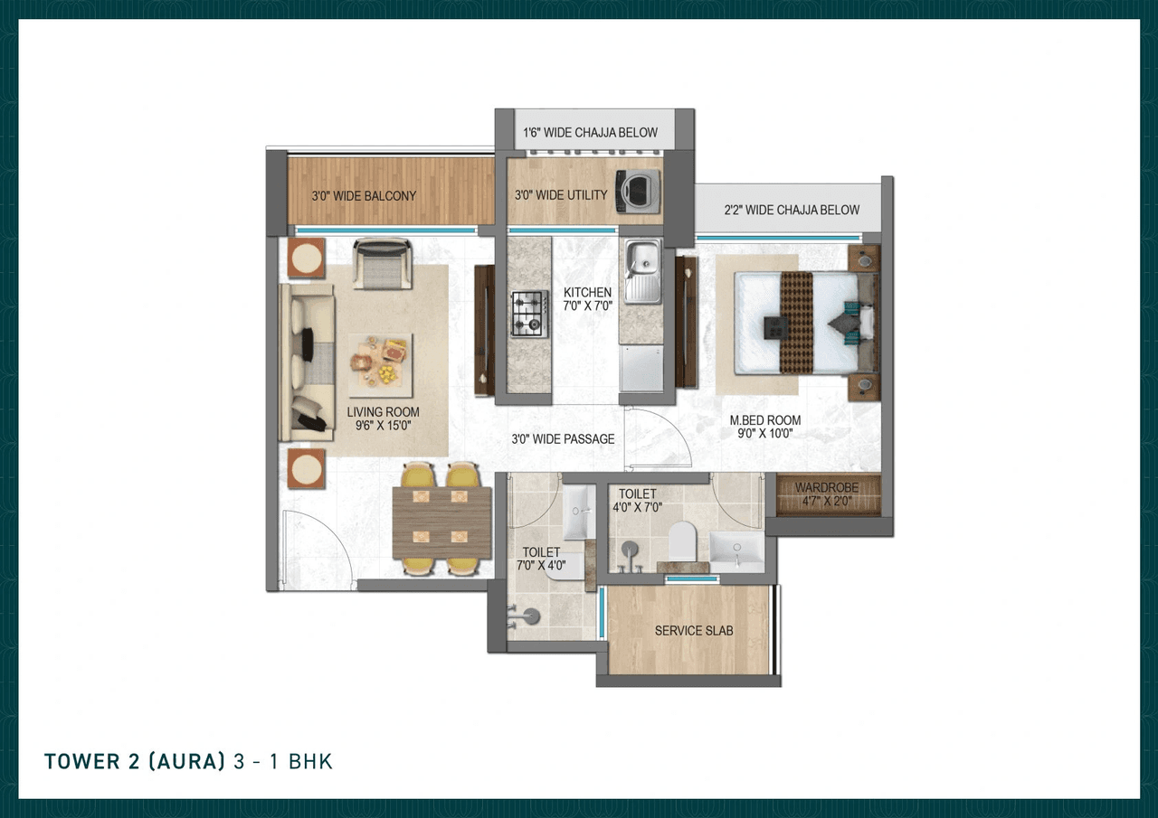 Unit plan - 446 sq.ft.