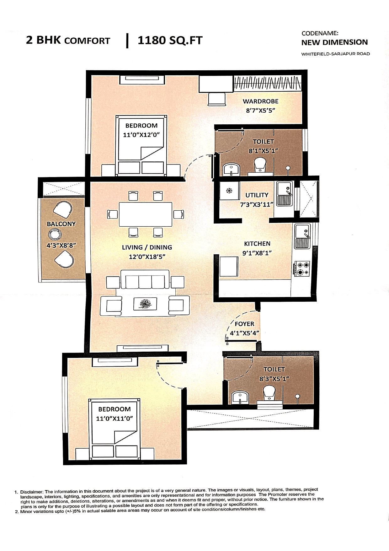 Unit plan - 708 sq.ft.