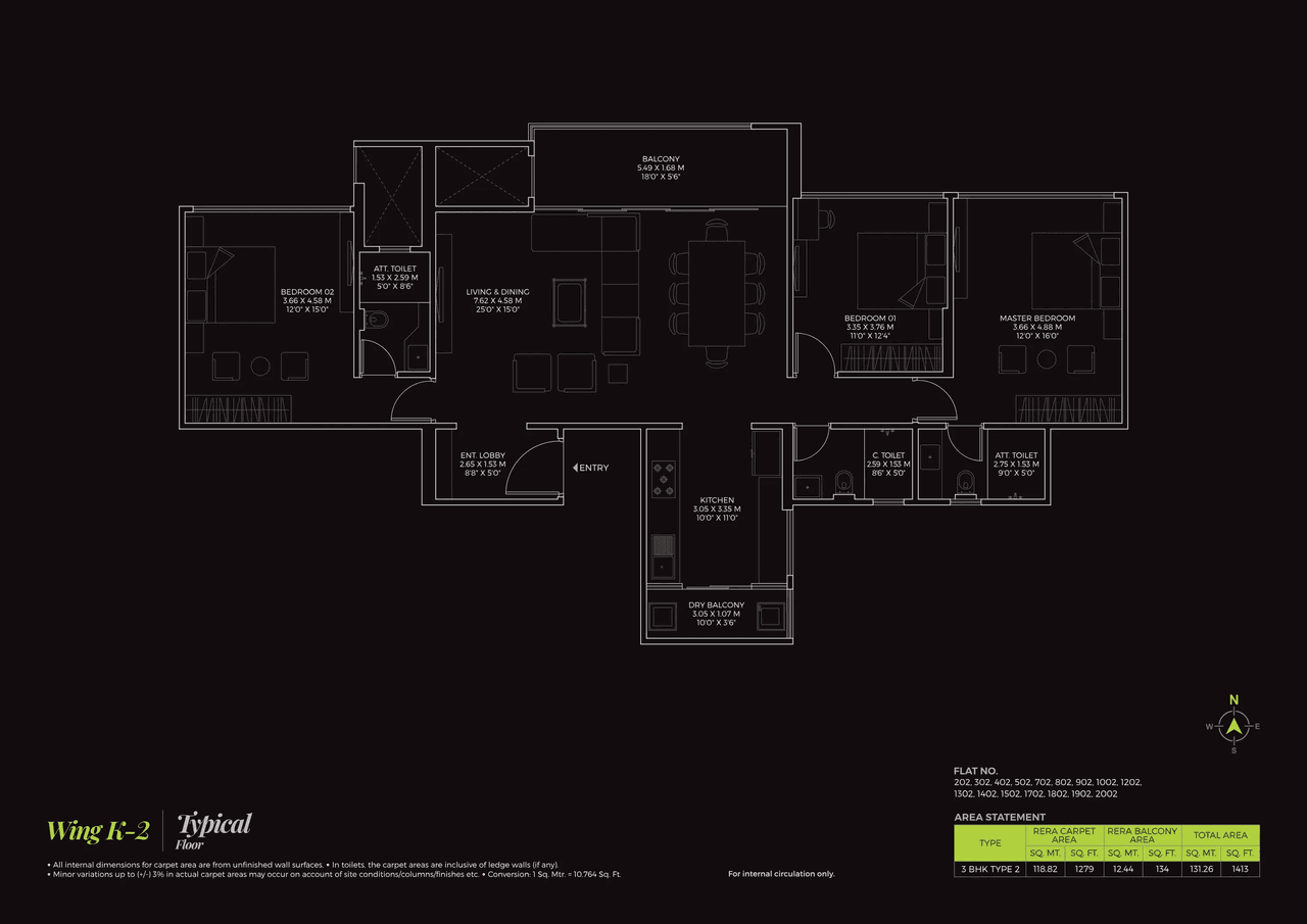 Unit plan - 1413 sq.ft.