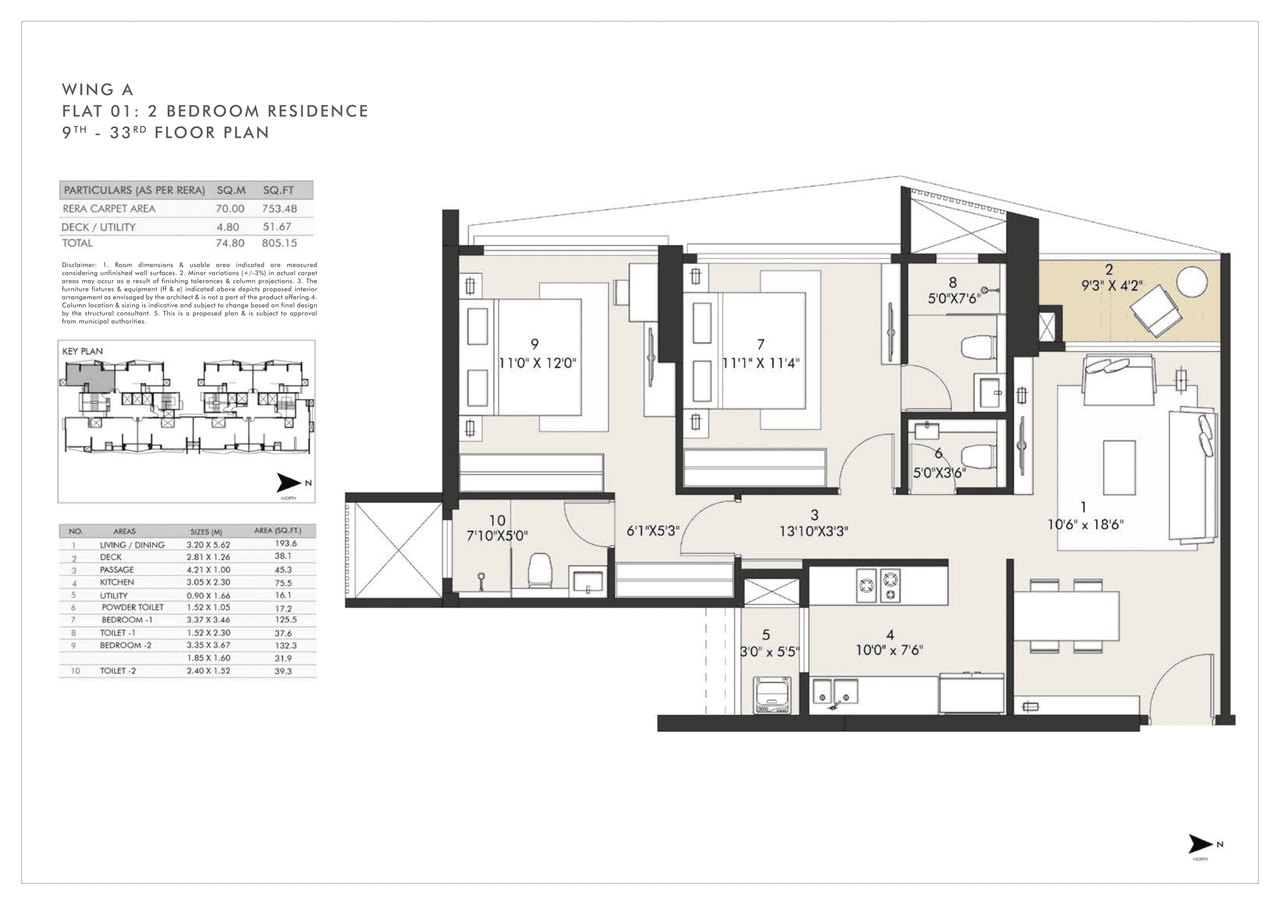 Unit plan - 805 sq.ft.