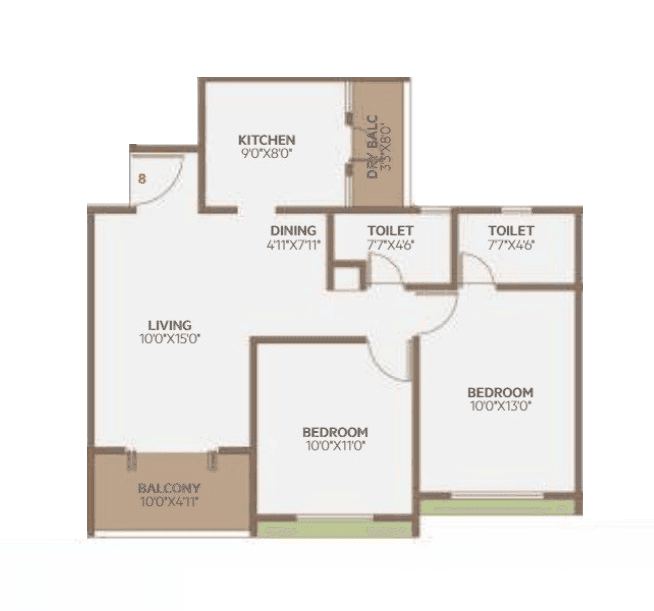 Unit plan - 700 sq.ft.