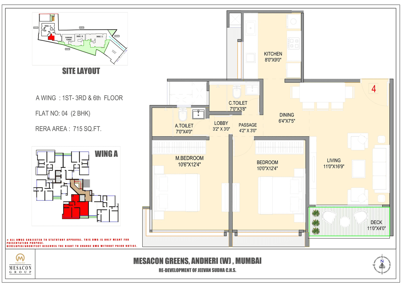 Unit plan - 715 sq.ft.