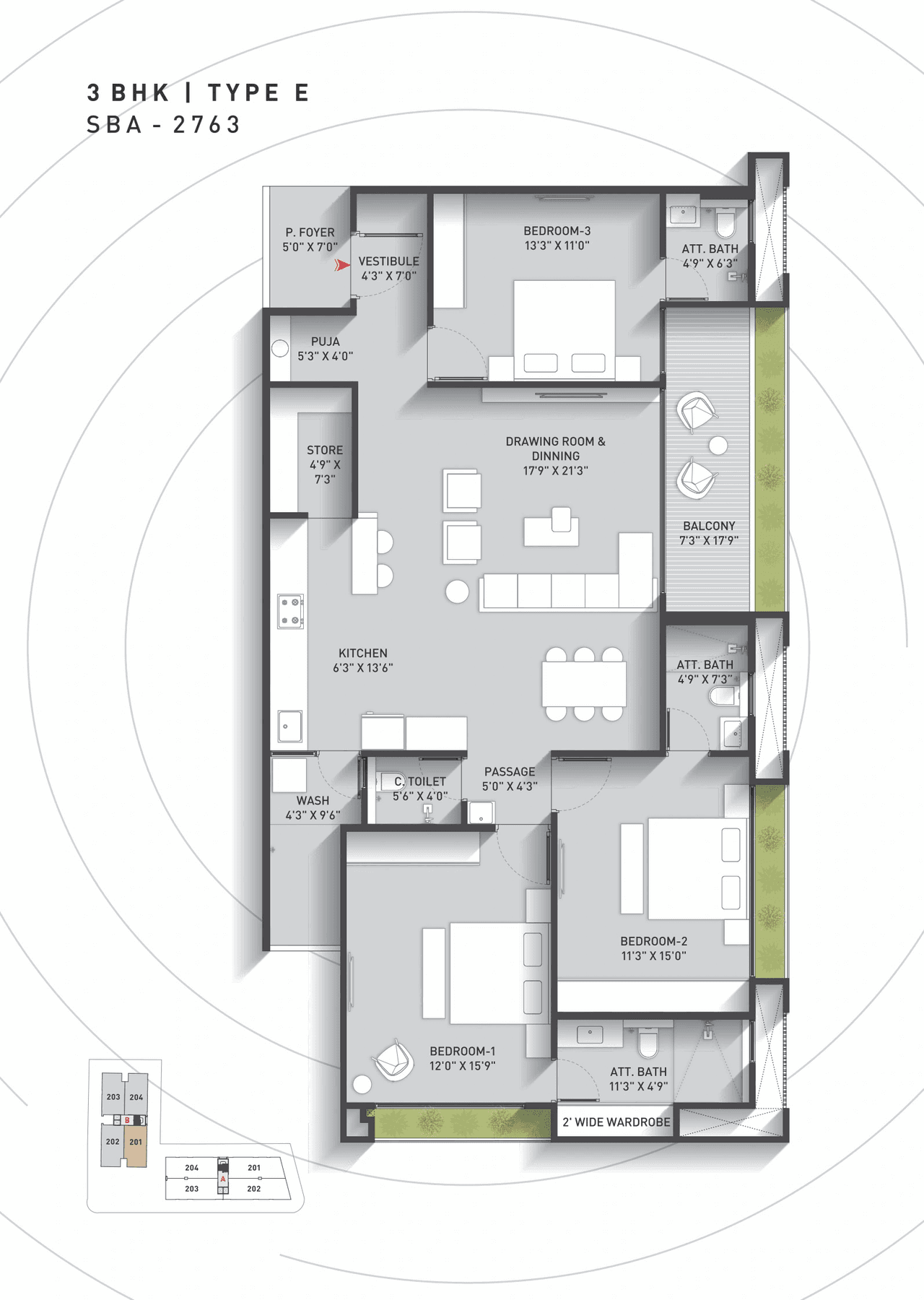 Unit plan - 1460 sq.ft.