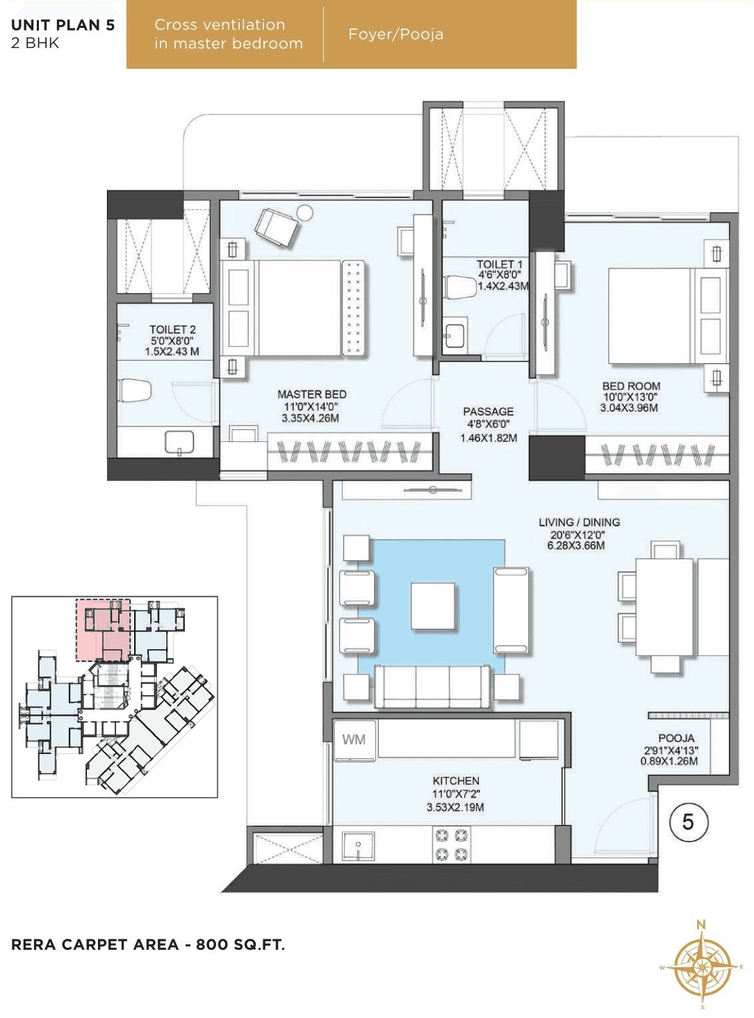 Unit plan - 800 sq.ft.