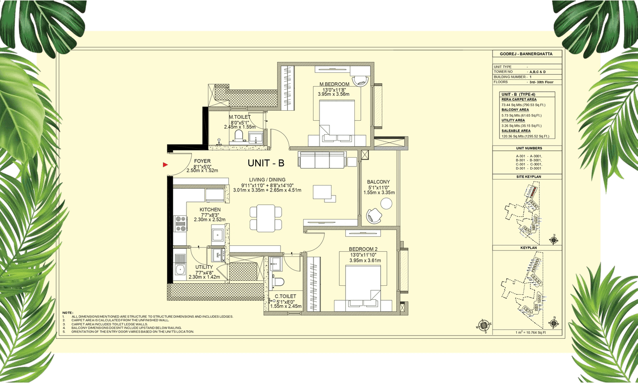 Unit plan - 1200 sq.ft.