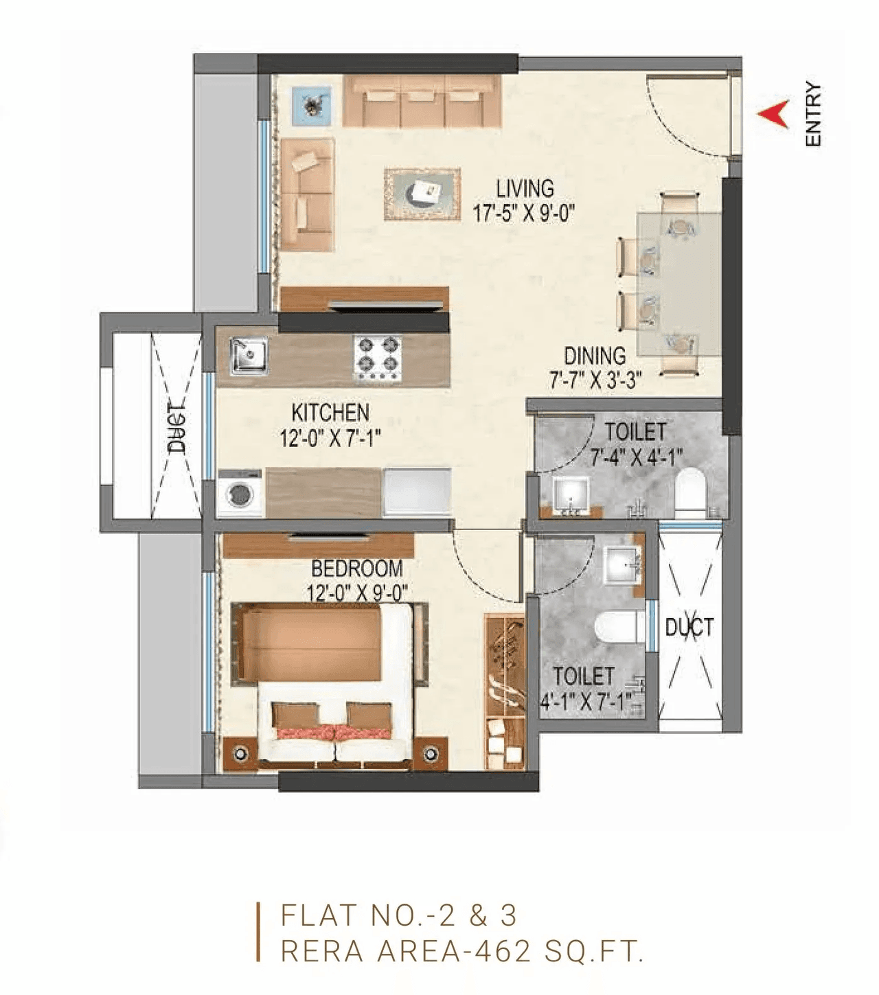 Unit plan - 462 sq.ft.