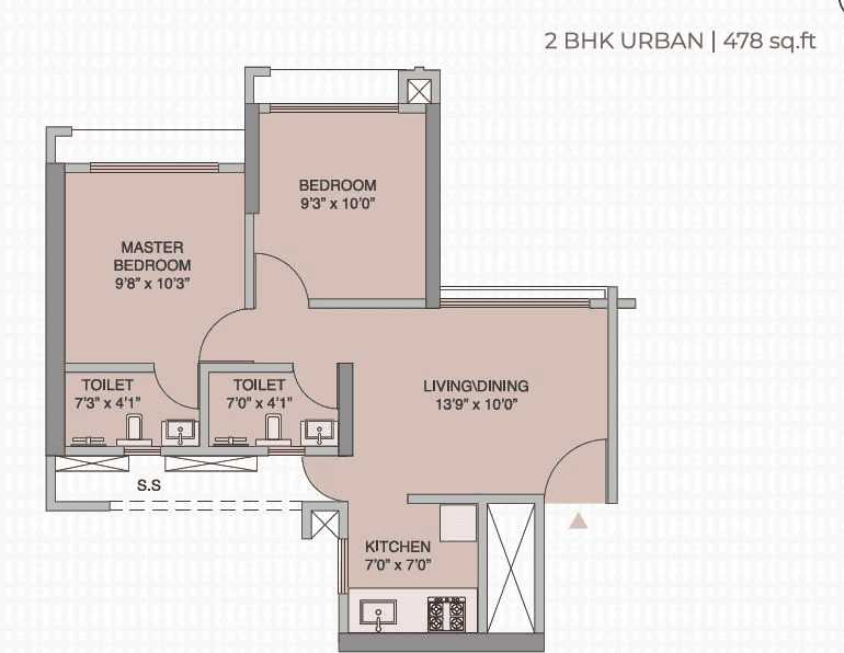 Unit plan - 478 sq.ft.