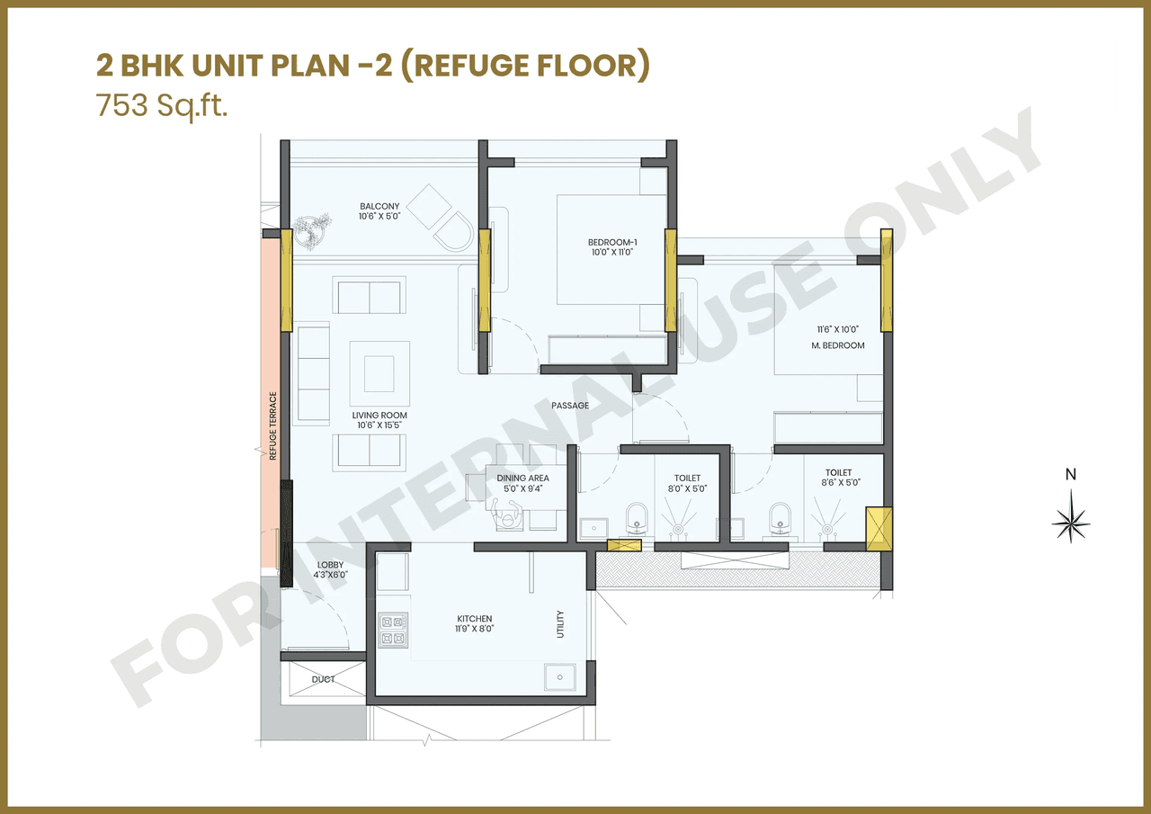 Unit plan - 750 sq.ft.
