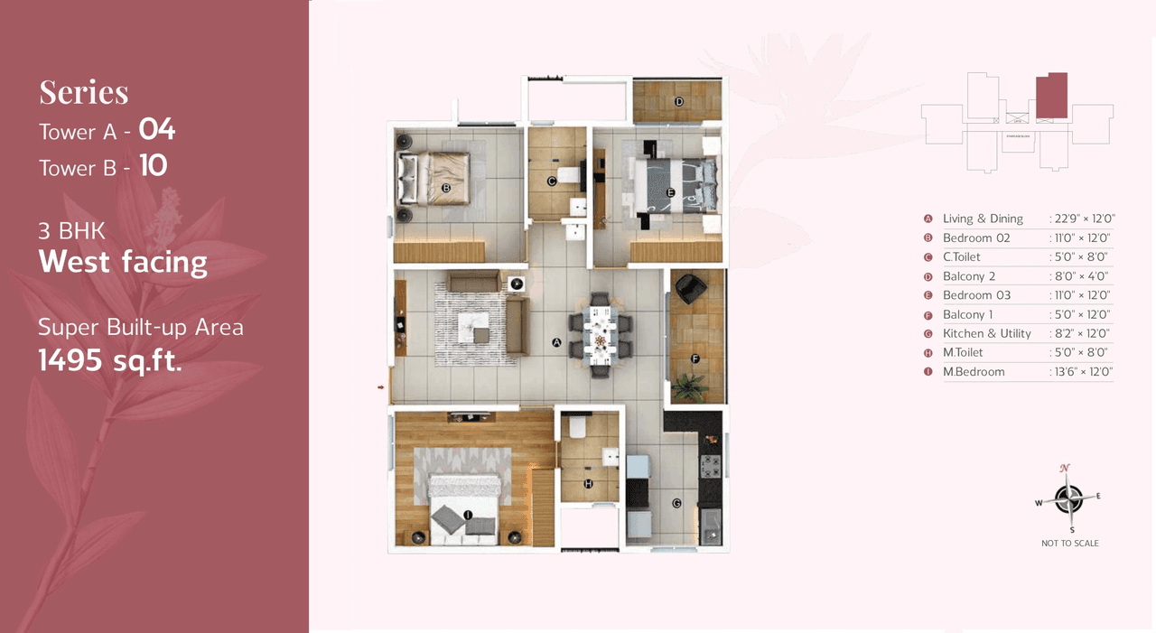 Unit plan - 738 sq.ft.