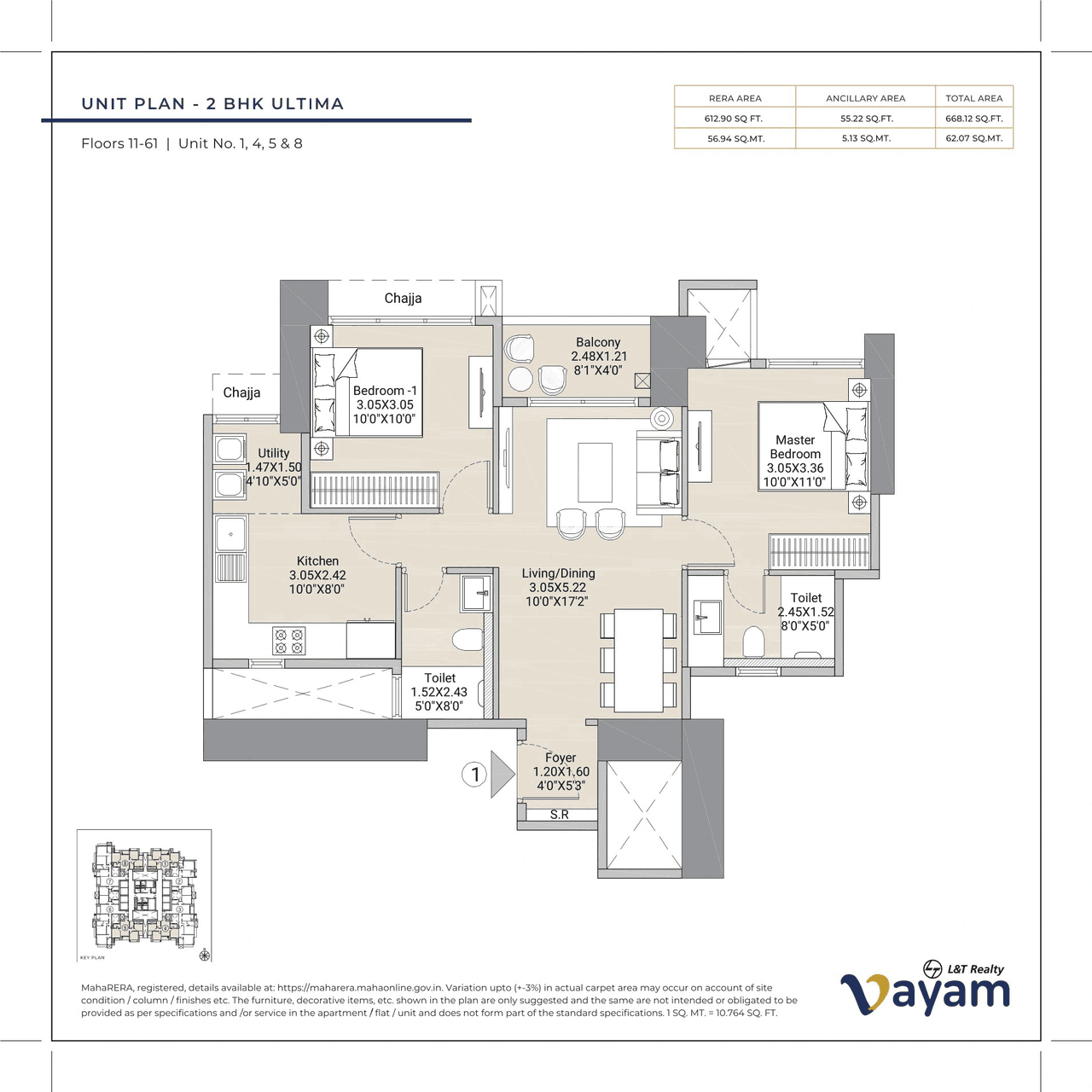 Unit plan - 668 sq.ft.