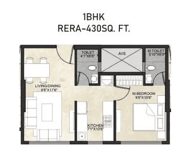 Unit plan - 430 sq.ft.
