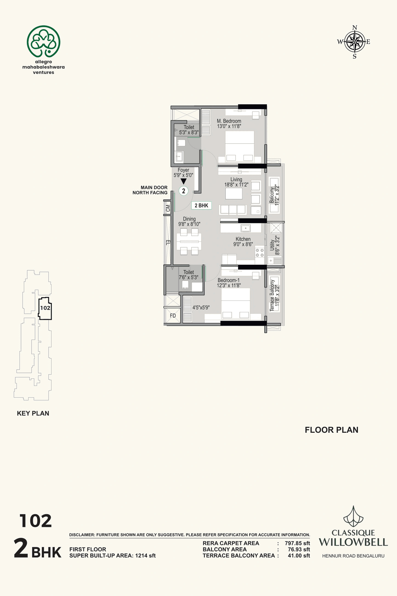 Unit plan - 797 sq.ft.